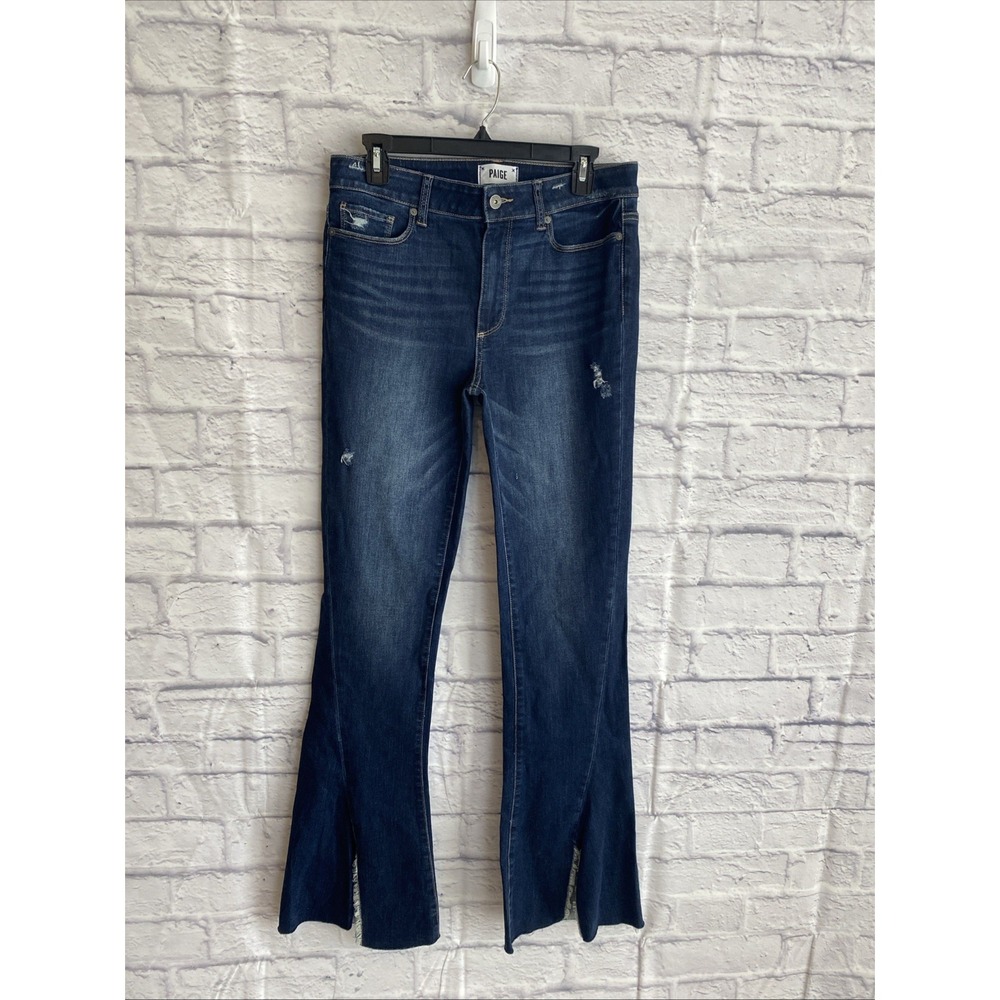 Paige Jeans NWT High Rise Lou Lou Skinny Flare Raw Hem Size 30 Festival